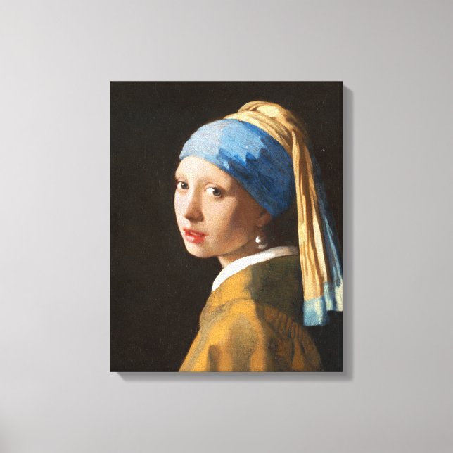Girl with a Pearl Earring Portrait Painting Canvas Print (Front)