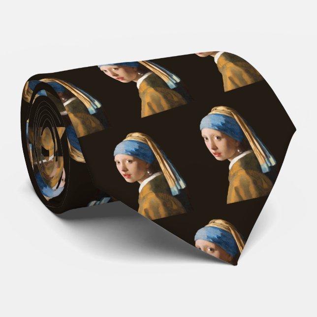 Girl with a Pearl Earring Portrait Painting Tie (Rolled)