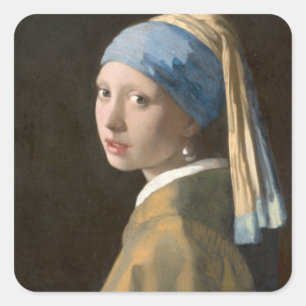 Girl with a Pearl Earring Square Sticker