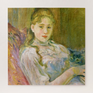 Girl with a Pet Cat (by Berthe Morisot) Jigsaw Puzzle