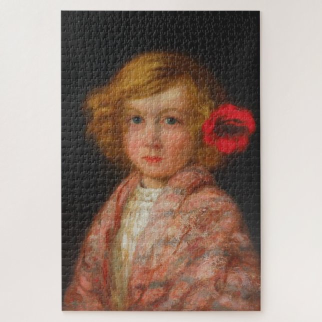 Girl With a Red Flower in Her Hair Jigsaw Puzzle (Vertical)
