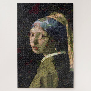 Girl With A Strawberry Earring Fine Art Spoof Jigsaw Puzzle