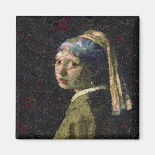 Girl With A Strawberry Earring Fine Art Spoof Magnet