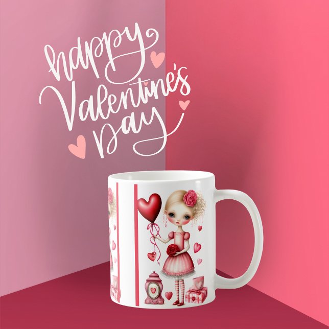 Girl with Balloon Valentine Coffee Mug (Creator Uploaded)