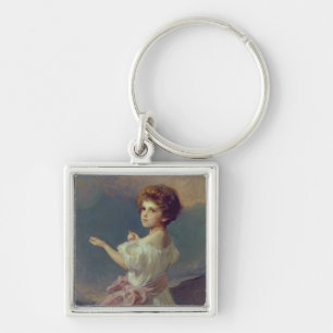 Girl with balloons keychain