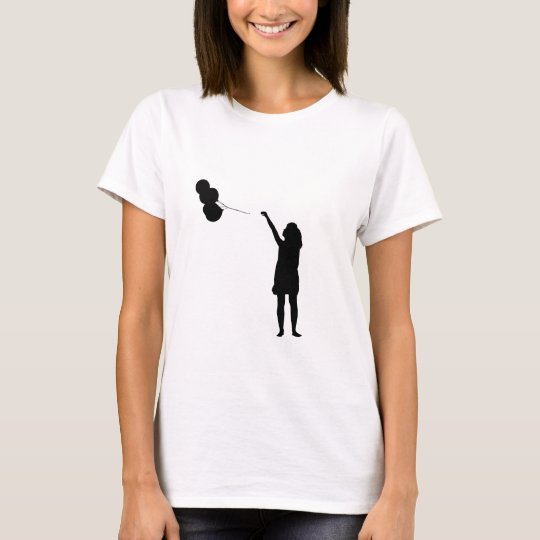 Girl With Balloons Silhouette T-Shirt