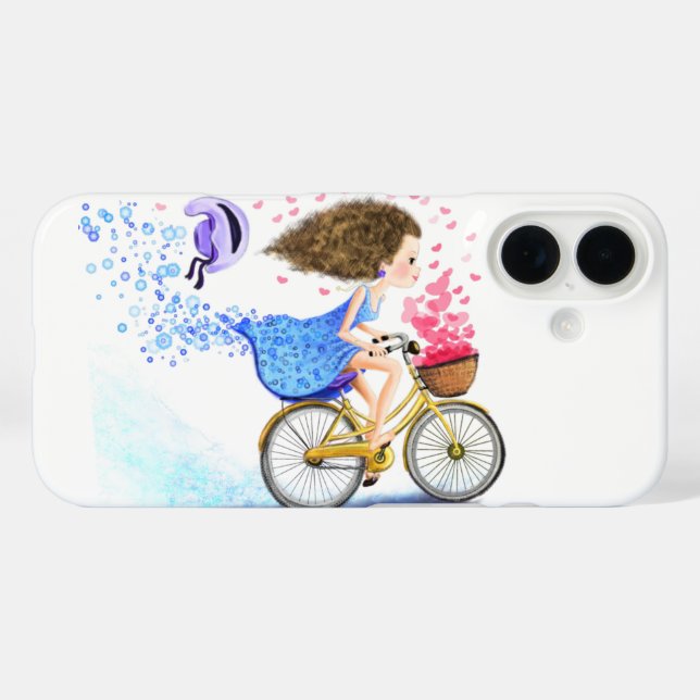 Girl with Bike iPhone Case (Back (Horizontal))