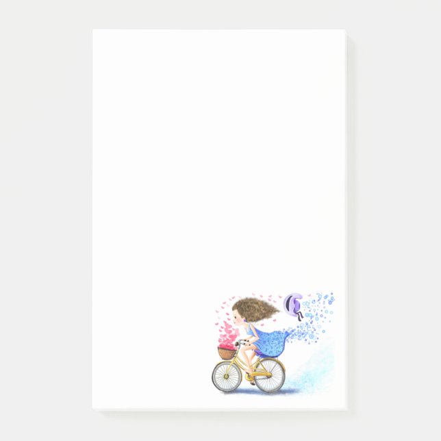 Girl with Bike Post-it® Notes (Front)