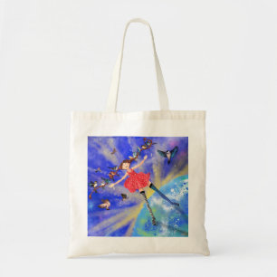 Girl with Birds Tote Bag Spring