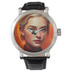 Girl with blue eyes watch