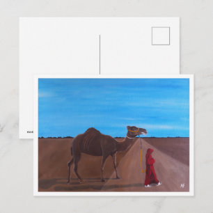 Girl with Camel Painting by Alfred Fox Postcard