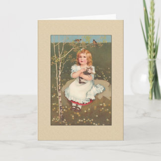 Girl with Cat General Greetings Card