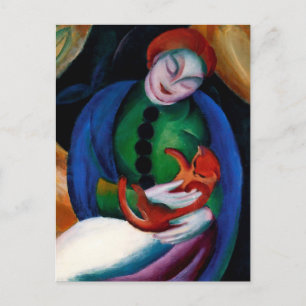 Girl with Cat painting by Franz Marc Postcard