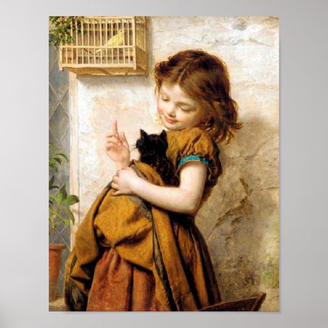 Girl with Cat Poster (Front)