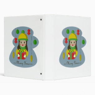 Girl with Christmas gift box  Binder