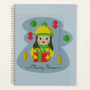 Girl with Christmas gift box  Planner