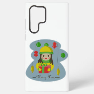 Girl with Christmas gift box  Samsung Galaxy Case