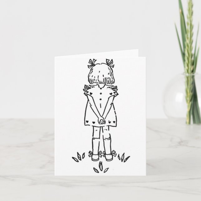 Girl with Clasped Hands  Thank You Card (Front)