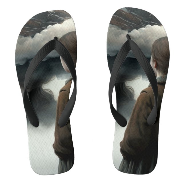 Girl with Clouds Flip Flops (Footbed)