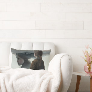 Girl with clouds lumbar pillow