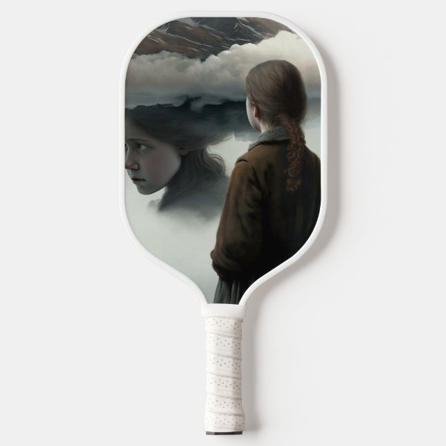 Girl with Clouds Pickleball Paddle (Front)