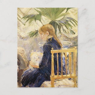 Girl With Dog by Berthe Morisot Postcard