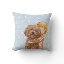 Girl With Dog Paintings / Labradoodle Love