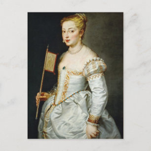 Girl with flag Peter Paul Rubens  oil portrait Postcard