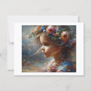 Girl with Flower Crown, Postcard