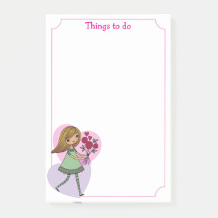 Girl With Flowers Post-it Notes