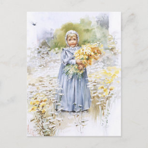 Girl with Flowers Postcard