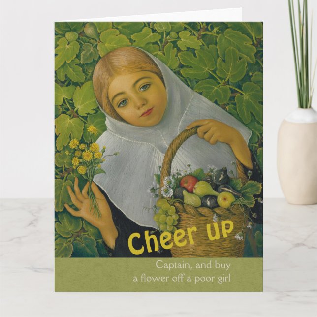 Girl with fruit and flowers CC0859 Large Birthday Card (Front)