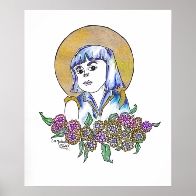 Girl with golden Halo Strong Women Collection Poster (Front)