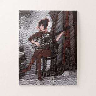 Girl with guitar  jigsaw puzzle