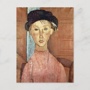 Girl with Hat by Amedeo Modigliani Postcard