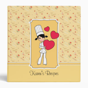 Girl with Hearts Motif - Binder