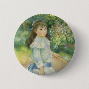 Girl with Hoop by Pierre Renoir, Vintage Fine Art 2 Inch Round Button