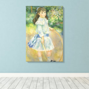 Girl with Hoop by Pierre Renoir, Vintage Fine Art Canvas Print