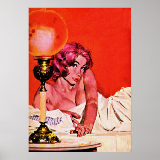 Girl with Innocent Eyes Vintage Pulp Cover Art Poster