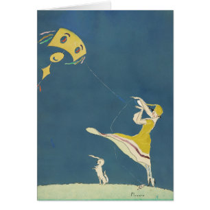 Girl with kite and dog (1917)