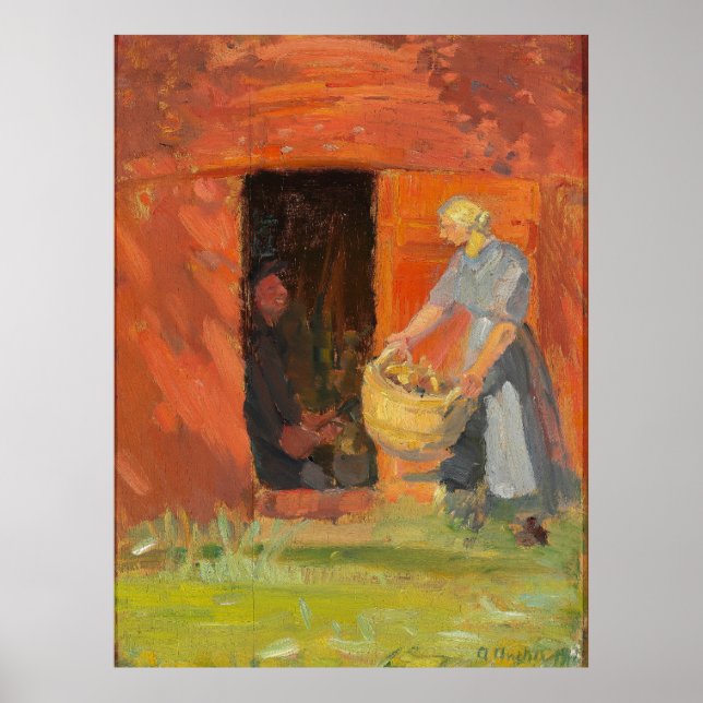 Girl with Laundry by Red House Poster (Front)