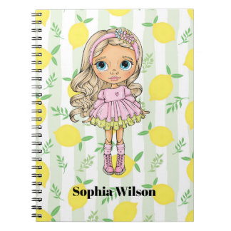 Girl with Lemons Preppy Back-To-Schoo Notebook
