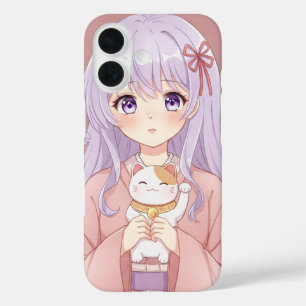 Girl with Maneki-Neko by Natasha Us iPhone 16 Case