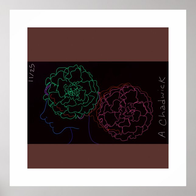 Girl with Marigold Afro Puffs Poster (Devant)