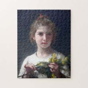 Girl with Mimosa, Bouguereau Jigsaw Puzzle