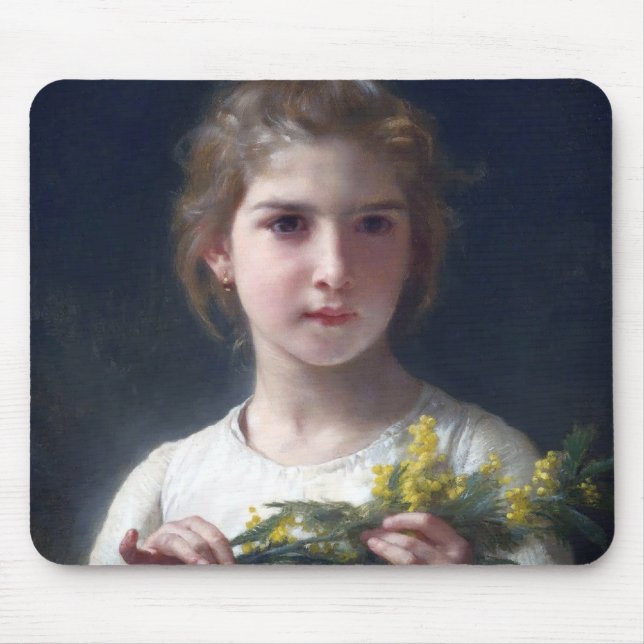 Girl with Mimosa, Bouguereau Mouse Pad (Front)