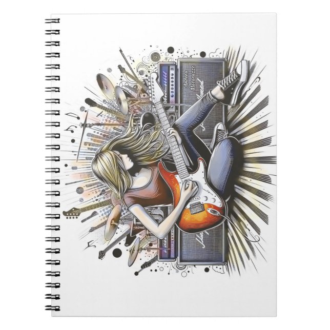 Girl with musical vibes notebook (Front)