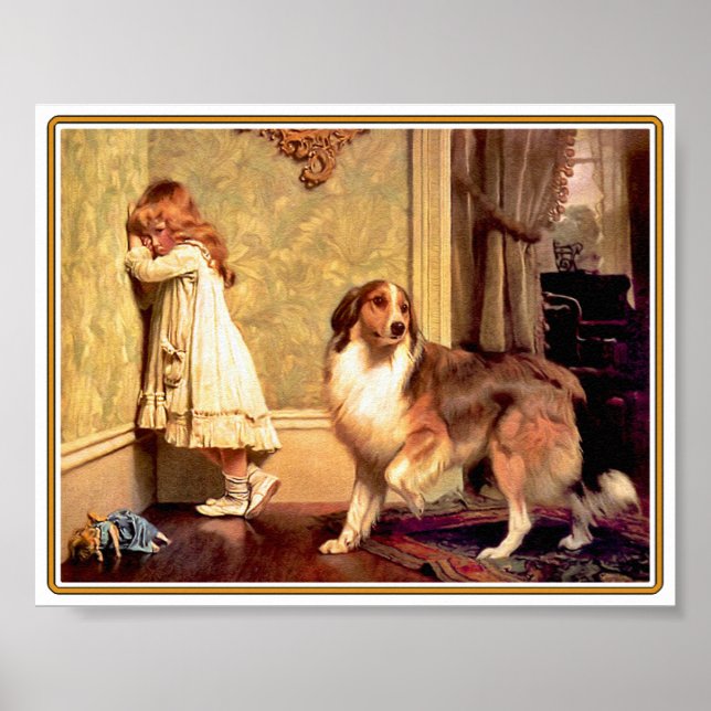 Girl with Pet Sheltie Poster (Front)