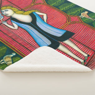 Girl with Pigeons   Morris Hirshfield   Sherpa Blanket