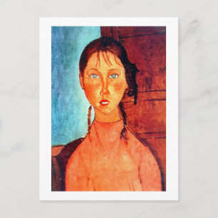 Girl with Pigtails, Modigliani Postcard